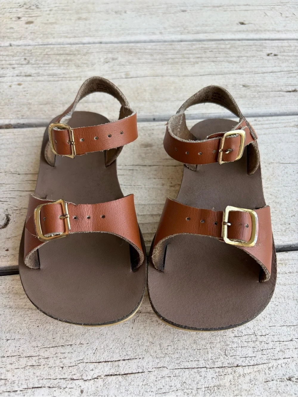 Sun-San Salt Water Brown Sandals - Size 10